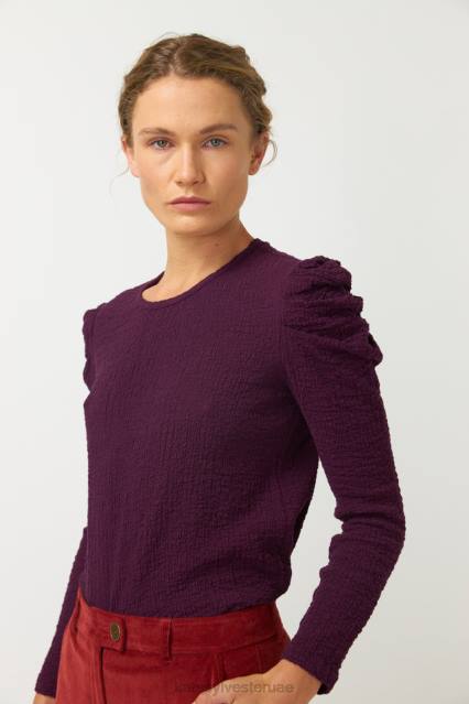 نحيف قمة مجعدة Kate Sylvester ملابس 022R54 بوردو